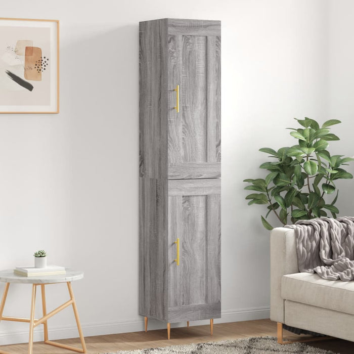 Dulap înalt, gri sonoma, 34,5x34x180 cm, lemn prelucrat WALTI