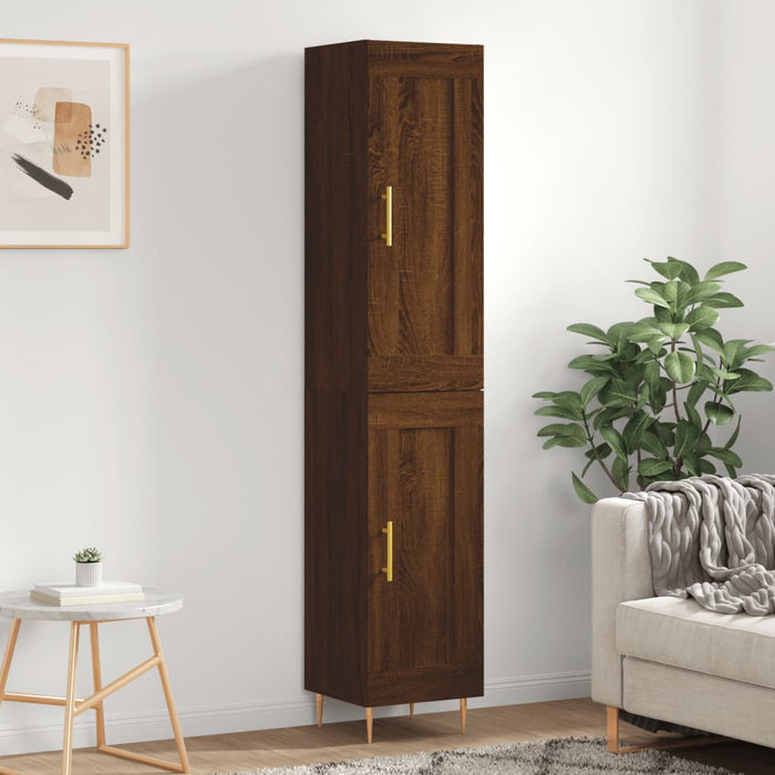 Dulap înalt, stejar maro, 34,5x34x180 cm, lemn prelucrat WALTI
