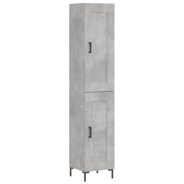 Dulap înalt, gri beton, 34,5x34x180 cm, lemn prelucrat WALTI