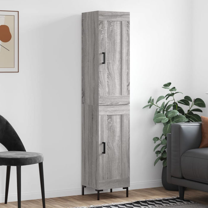 Dulap înalt, gri sonoma, 34,5x34x180 cm, lemn prelucrat - WALTI WALTI