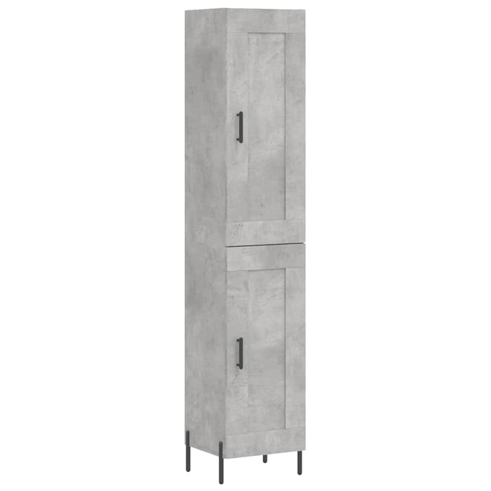 Dulap înalt, gri beton, 34,5x34x180 cm, lemn prelucrat WALTI