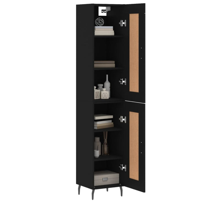Dulap înalt, negru, 34,5x34x180 cm, lemn prelucrat WALTI