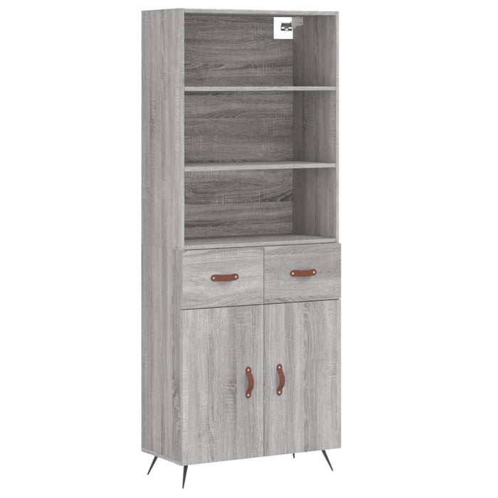 Dulap înalt, gri sonoma, 69,5x34x180 cm, lemn compozit WALTI