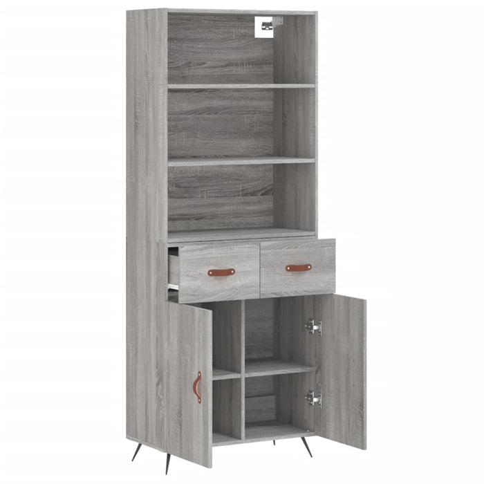 Dulap înalt, gri sonoma, 69,5x34x180 cm, lemn compozit WALTI