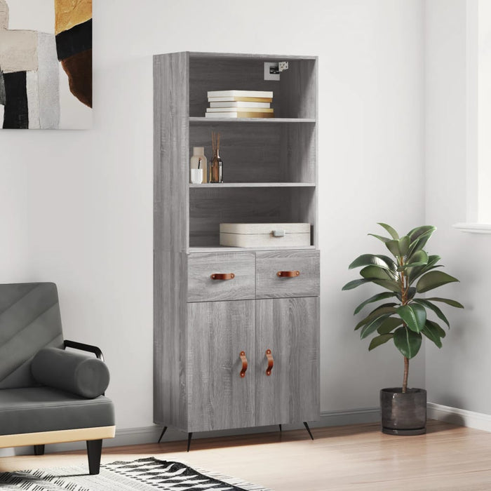 Dulap înalt, gri sonoma, 69,5x34x180 cm, lemn compozit WALTI