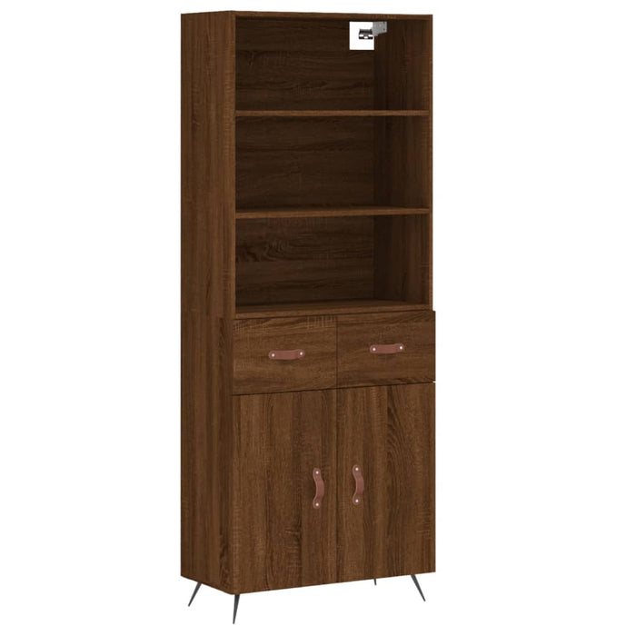 Dulap înalt, stejar maro, 69,5x34x180 cm, lemn compozit WALTI