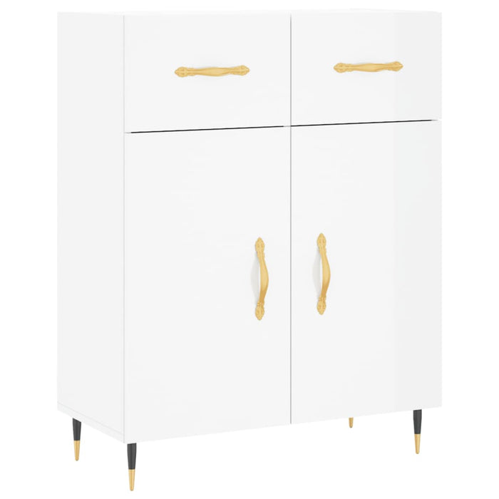 Dulap înalt, alb extralucios, 69,5x34x180 cm, lemn compozit WALTI