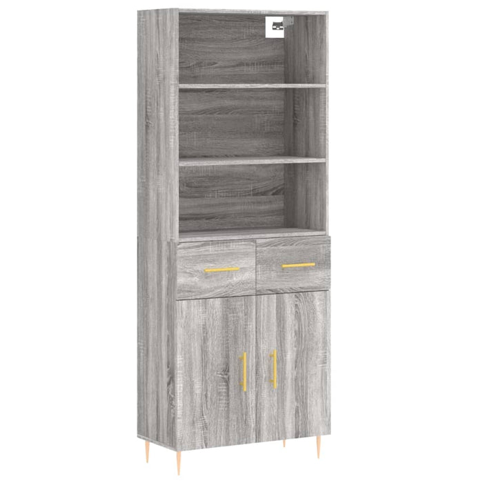 Dulap înalt, gri sonoma, 69,5x34x180 cm, lemn compozit - WALTI WALTI