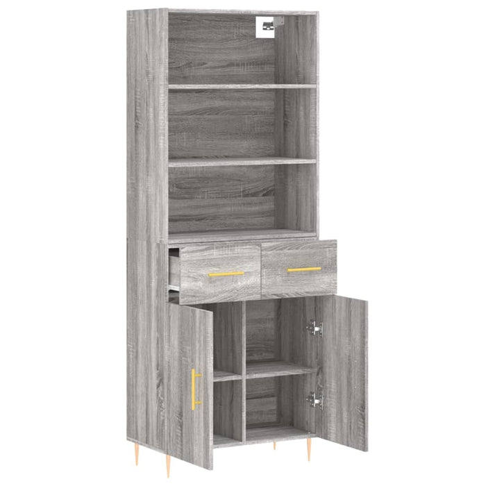 Dulap înalt, gri sonoma, 69,5x34x180 cm, lemn compozit - WALTI WALTI