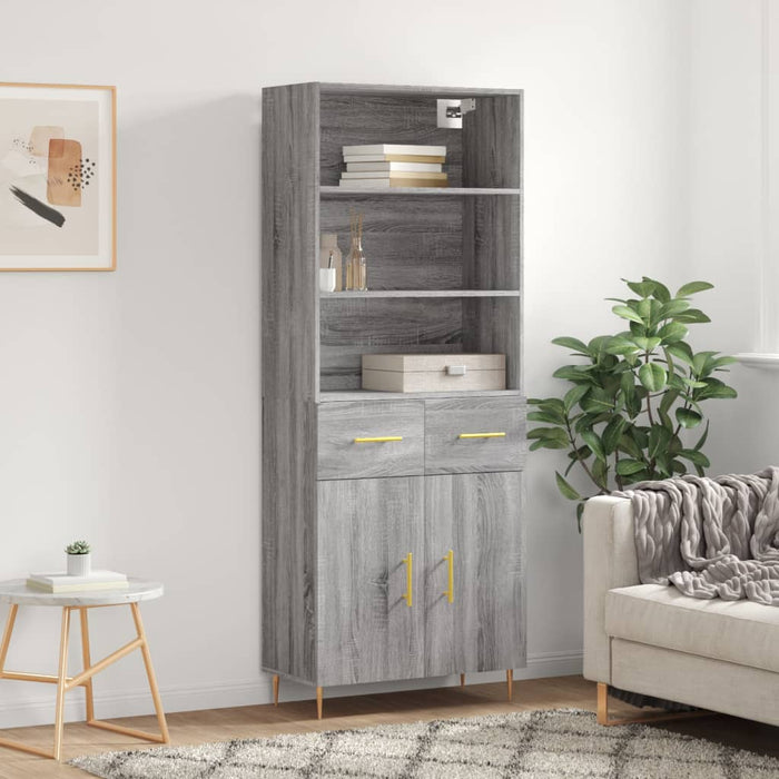 Dulap înalt, gri sonoma, 69,5x34x180 cm, lemn compozit - WALTI WALTI