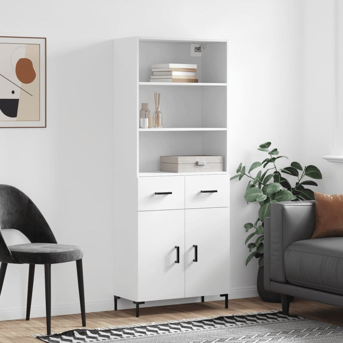 Dulap înalt, alb, 69,5x34x180 cm, lemn compozit - WALTI WALTI