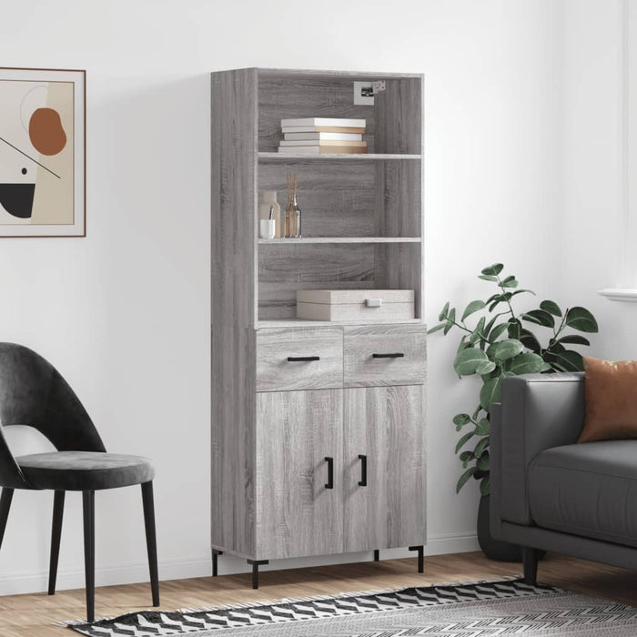 Dulap înalt, gri sonoma, 69,5x34x180 cm, lemn compozit - WALTI WALTI