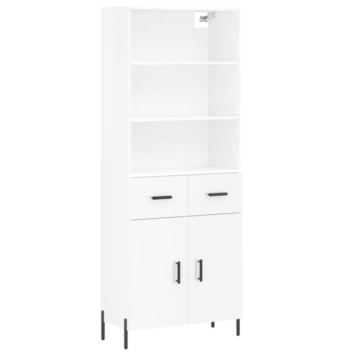 Dulap înalt, alb extralucios, 69,5x34x180 cm, lemn compozit WALTI