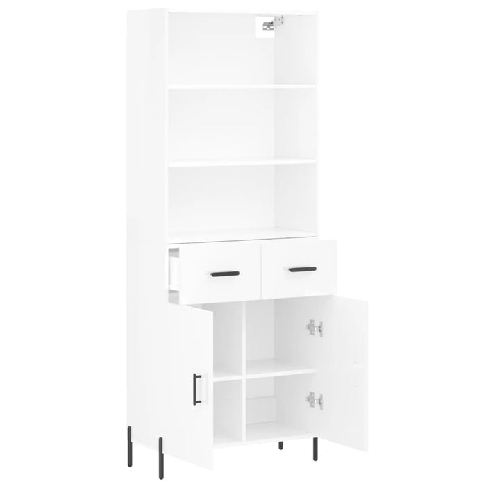 Dulap înalt, alb extralucios, 69,5x34x180 cm, lemn compozit WALTI