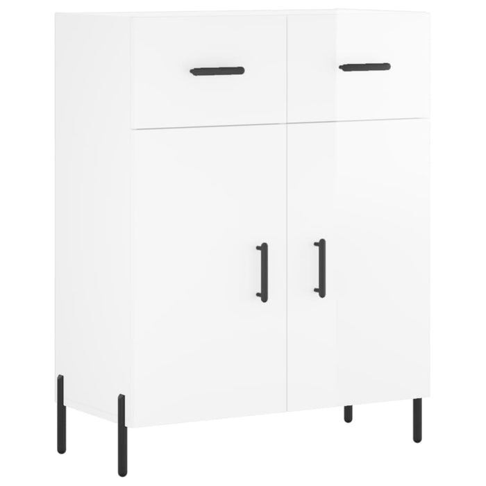 Dulap înalt, alb extralucios, 69,5x34x180 cm, lemn compozit WALTI