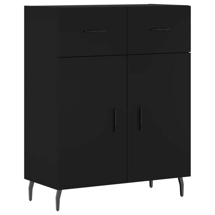 Dulap înalt, negru, 69,5x34x180 cm, lemn compozit WALTI