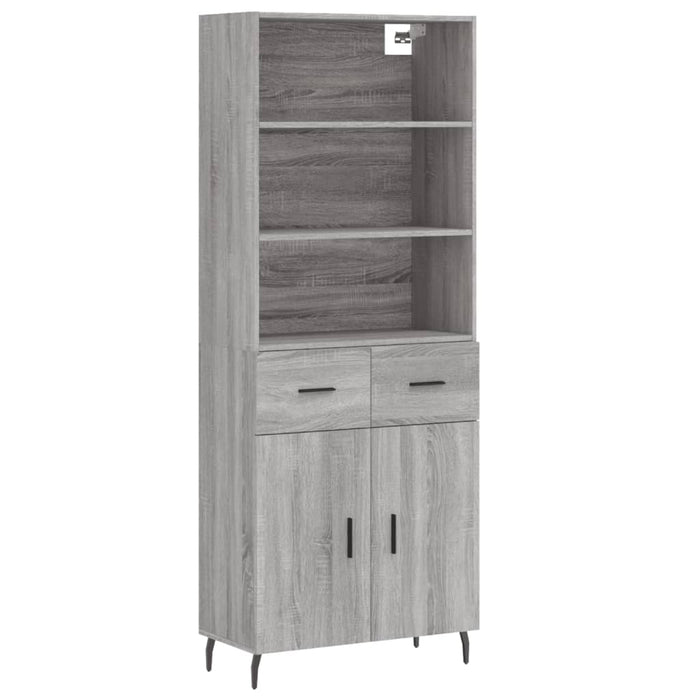 Dulap înalt, gri sonoma, 69,5x34x180 cm, lemn compozit WALTI
