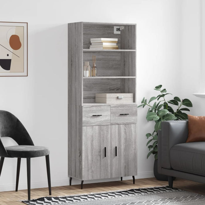 Dulap înalt, gri sonoma, 69,5x34x180 cm, lemn compozit WALTI
