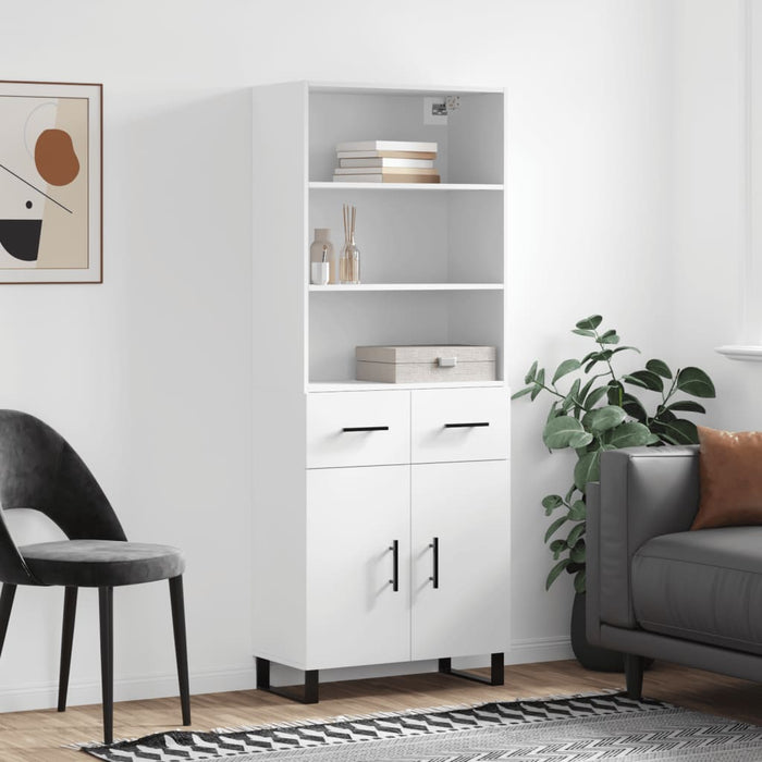 Dulap înalt, alb, 69,5x34x180 cm, lemn compozit - WALTI WALTI