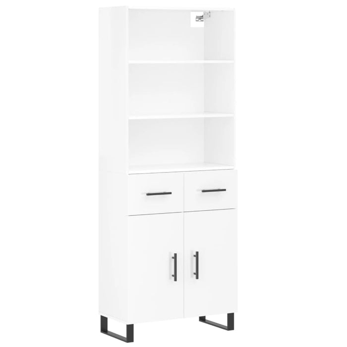 Dulap înalt, alb extralucios, 69,5x34x180 cm, lemn compozit WALTI