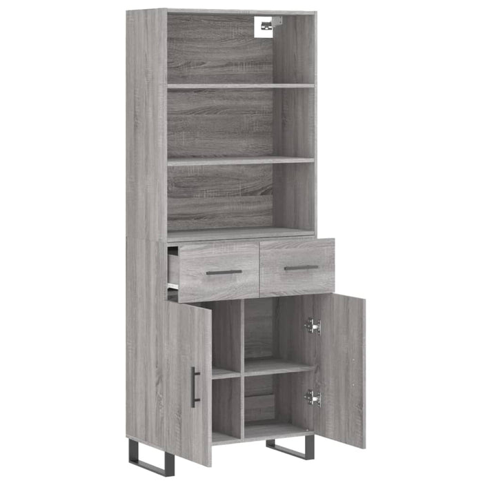 Dulap înalt, gri sonoma, 69,5x34x180 cm, lemn compozit - WALTI WALTI