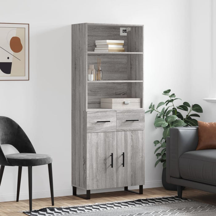 Dulap înalt, gri sonoma, 69,5x34x180 cm, lemn compozit - WALTI WALTI
