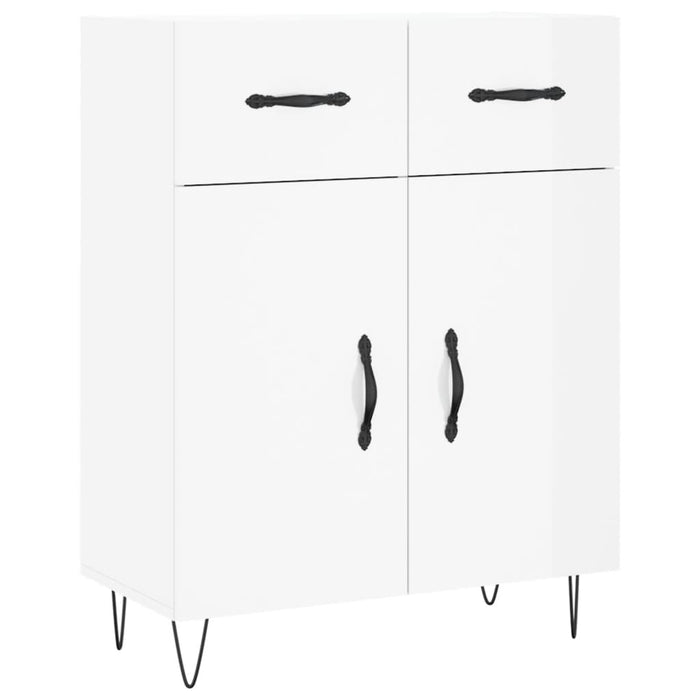 Dulap înalt, alb extralucios, 69,5x34x180 cm, lemn compozit WALTI