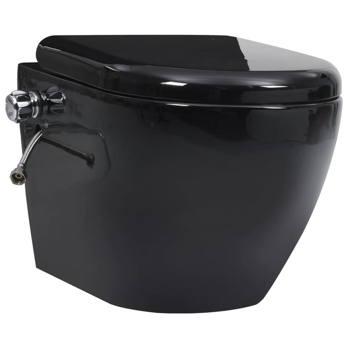 Vas WC de perete fără ramă, rezervor încastrat, negru, ceramică - WALTI WALTI