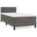 Pat box spring cu saltea, gri închis, 90x190 cm, catifea - WALTI WALTI
