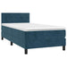 Pat box spring cu saltea, albastru închis, 90x190 cm, catifea - WALTI WALTI