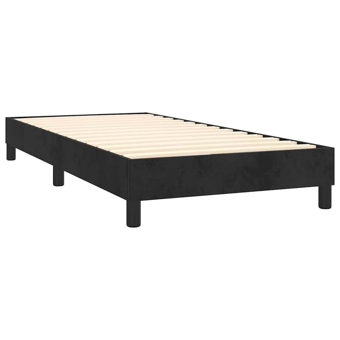 Pat box spring cu saltea, negru, 90x200 cm, catifea - WALTI WALTI