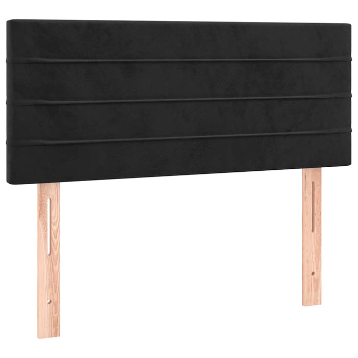 Pat box spring cu saltea, negru, 90x200 cm, catifea - WALTI WALTI