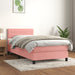 Pat box spring cu saltea, roz, 90x200 cm, catifea - WALTI WALTI