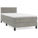 Pat box spring cu saltea, gri deschis, 100x200 cm, catifea - WALTI WALTI