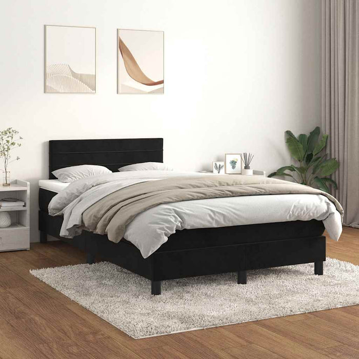Pat box spring cu saltea, negru, 120x200 cm, catifea - WALTI WALTI
