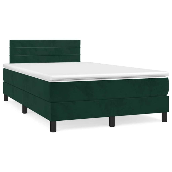 Pat box spring cu saltea, verde închis, 120x200 cm, catifea - WALTI WALTI