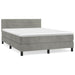 Pat box spring cu saltea, gri deschis, 140x190 cm, catifea - WALTI WALTI