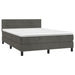 Pat box spring cu saltea, gri închis, 140x190 cm, catifea - WALTI WALTI