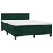 Pat box spring cu saltea, verde închis, 140x190 cm, catifea - WALTI WALTI