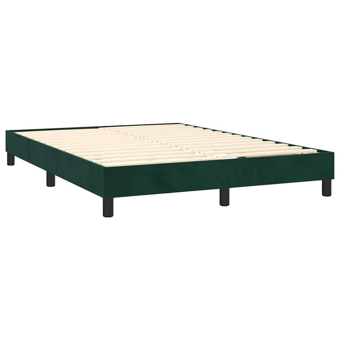Pat box spring cu saltea, verde închis, 140x190 cm, catifea - WALTI WALTI
