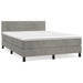 Pat box spring cu saltea, gri deschis, 140x200 cm, catifea - WALTI WALTI