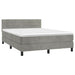 Pat box spring cu saltea, gri deschis, 140x200 cm, catifea - WALTI WALTI