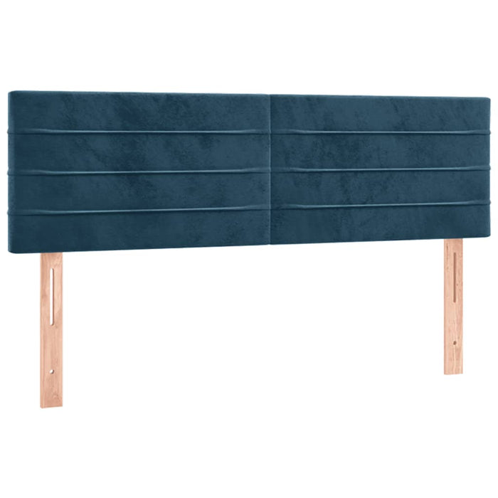 Pat box spring cu saltea, albastru închis, 140x200 cm, catifea - WALTI WALTI