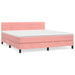 Pat box spring cu saltea, roz, 160x200 cm, catifea - WALTI WALTI