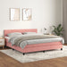 Pat box spring cu saltea, roz, 160x200 cm, catifea - WALTI WALTI