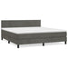Pat box spring cu saltea, gri închis, 180x200 cm, catifea - WALTI WALTI