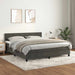 Pat box spring cu saltea, gri închis, 180x200 cm, catifea - WALTI WALTI