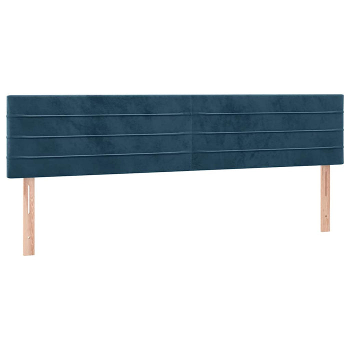 Pat box spring cu saltea, albastru închis, 180x200 cm, catifea WALTI