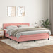 Pat box spring cu saltea, roz, 180x200 cm, catifea - WALTI WALTI