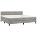 Pat box spring cu saltea, gri deschis, 200x200 cm, catifea - WALTI WALTI